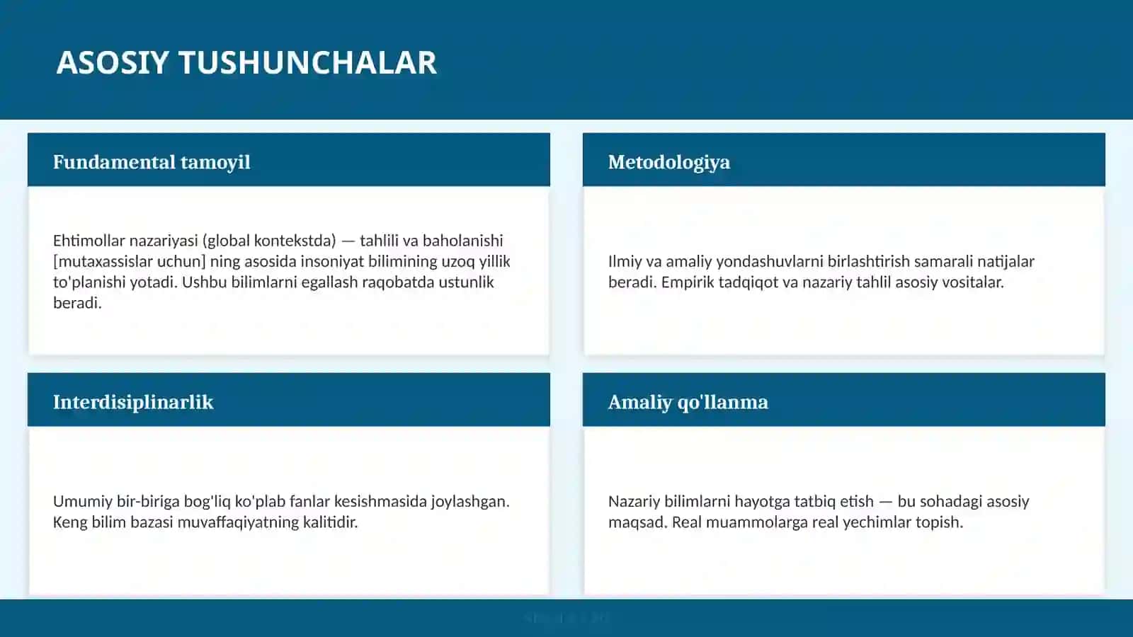 Ehtimollar nazariyasi (global kontekstda) — tahlili va baholanishi [mutaxassislar uchun] 4