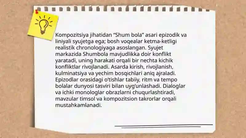 Gʻafur Gʻulomning “Shum bola” asari tahlili 4