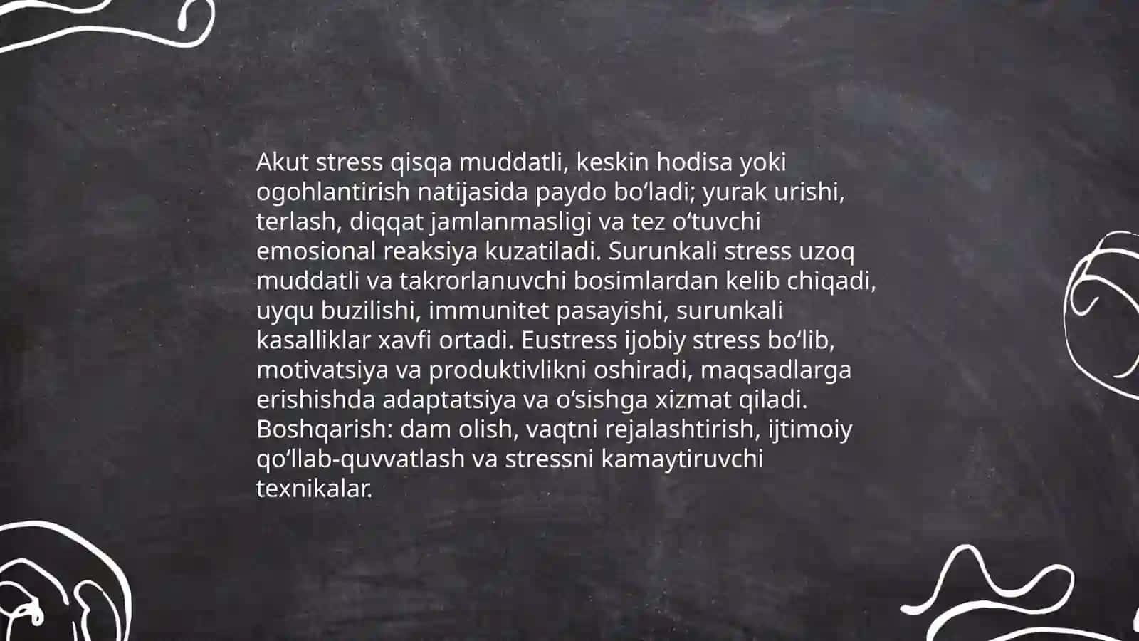 Stress ta'riflari va turlari 4