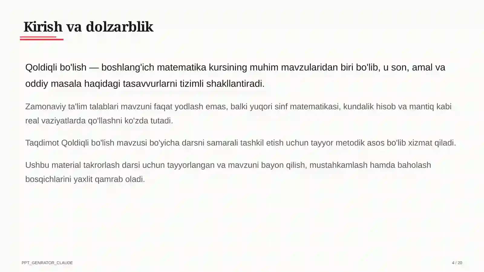 Qoldiqli bo'lish (3-sinf) 4