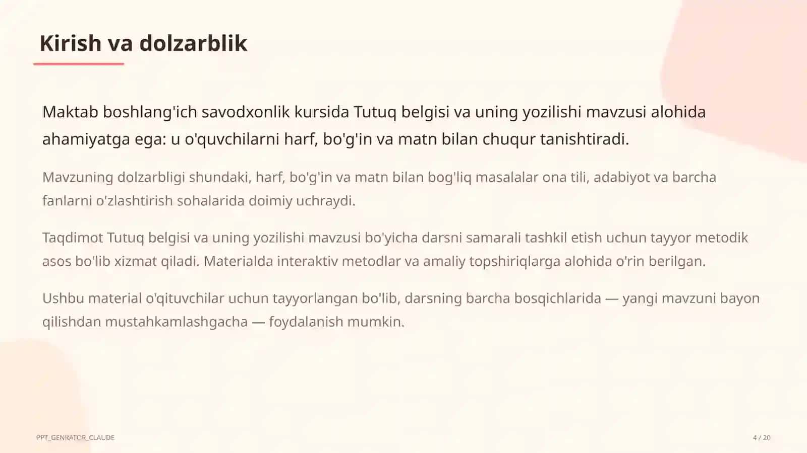 Tutuq belgisi va uning yozilishi (2-sinf) 4