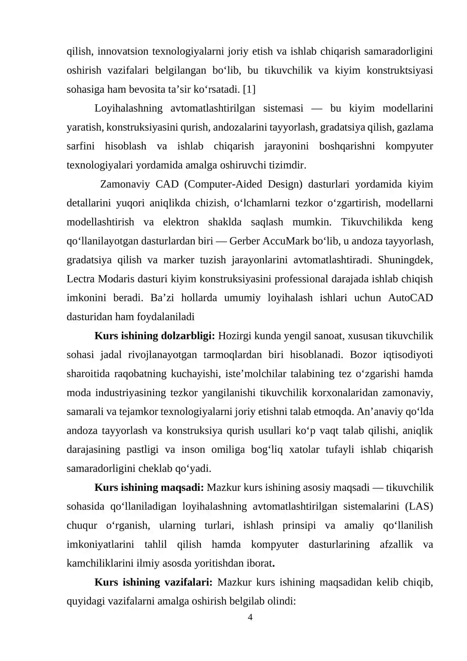 “Tikuv buyumlarini konstruksiyalash va modellashtirishning avto 4