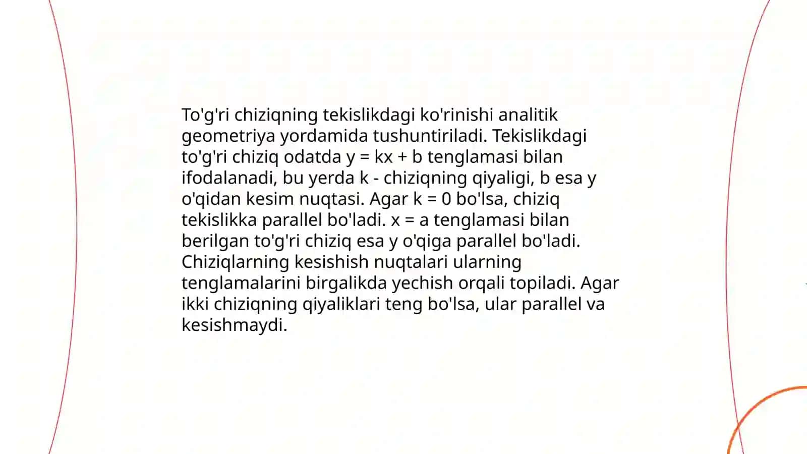 Tòĝri chiziq.To'g'ri chiziq kesmasining xaqiqiy uzunligi va proyeksiya tekisliklariga og'ish burchaklarini aniqlash 4