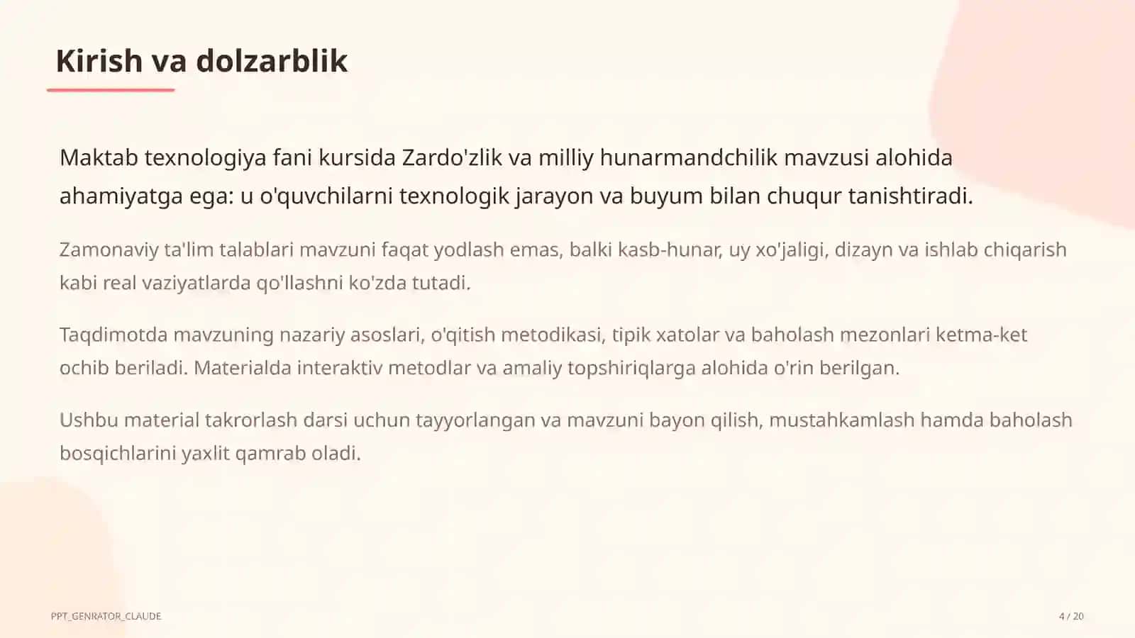 Zardo'zlik va milliy hunarmandchilik (8-sinf) 4