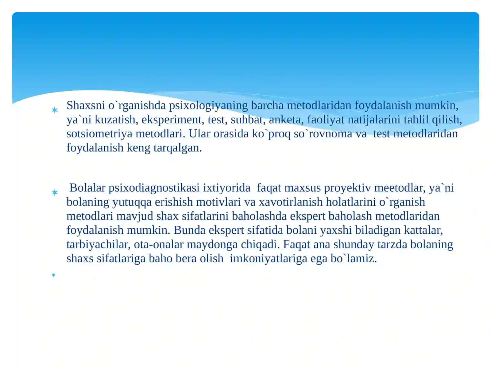 Shaxsni o’rganishmetodlari 4