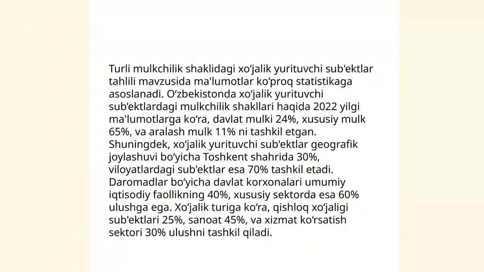 Turli mulkchilik shaklidagi xoʻjalik yurituvchi sub'ektlarda boshqaruv qarorlari qabul qilishda tahlilning ahamiyati 4
