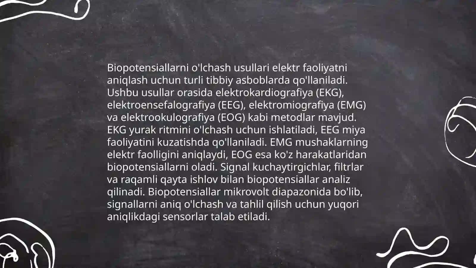 Biopotensiallarni qayd qilishning fizik asoslari. Elektrokardiografiya 4