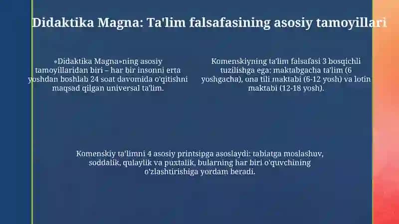 Yan Amos Komenskiyning tadqiqot metodlari 4