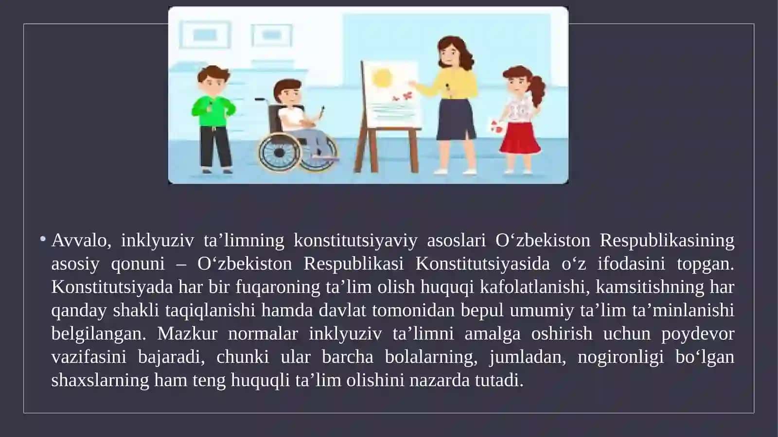 Oʻzbekistonda inklyuziv taʼlimning meʼyoriy huquqiy bazasini tahlil qilish 4