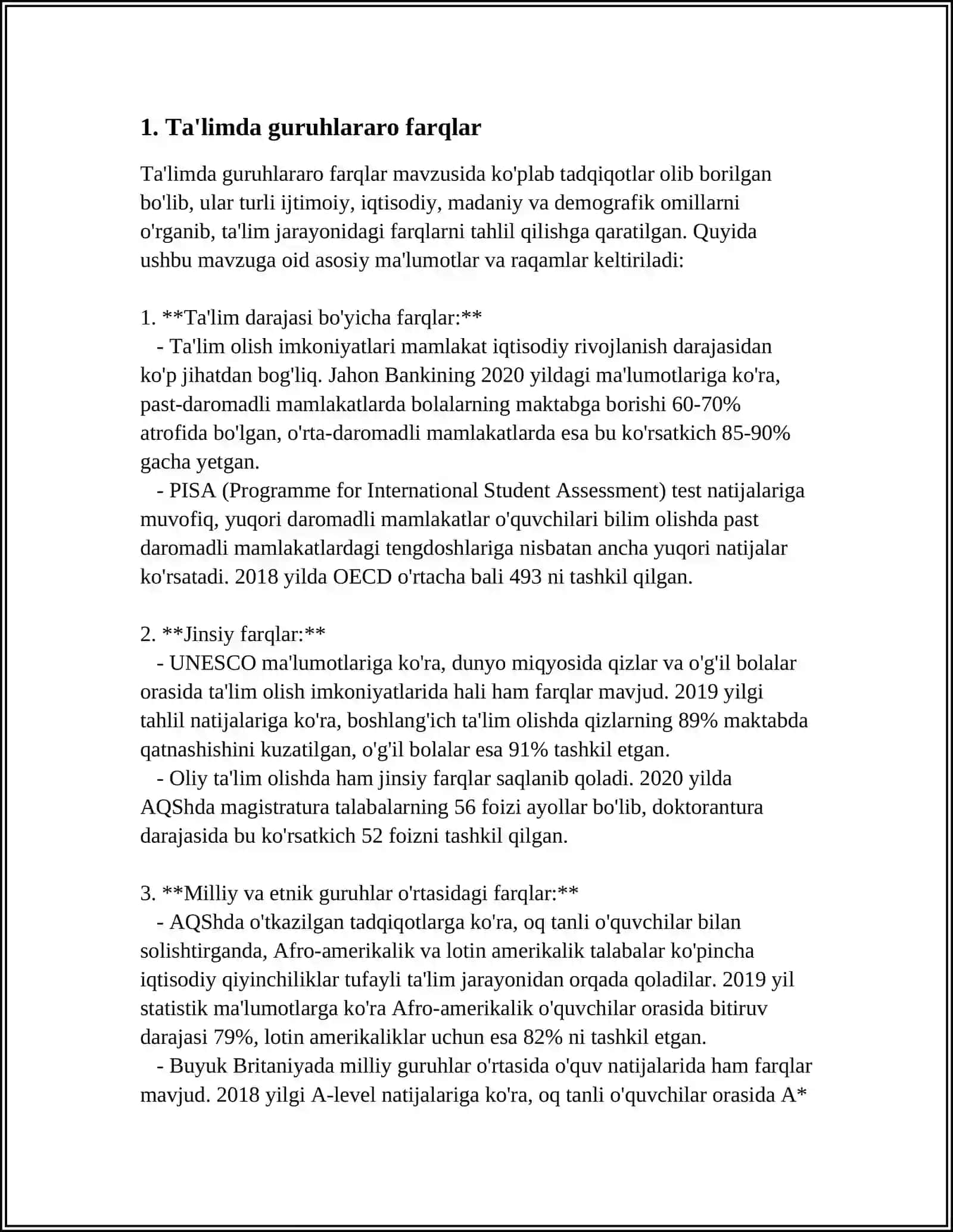 "SOLIQLARNING GURUHLARGA AJRATILISHI" MAVZUSI ASOSIDA MUSTAQIL ISH 4