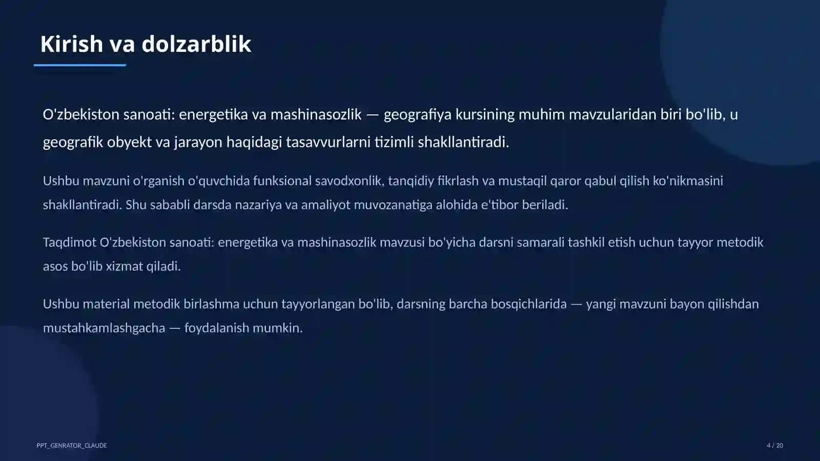 Oʻzbekiston sanoati: energetika va mashinasozlik (9-sinf) 4