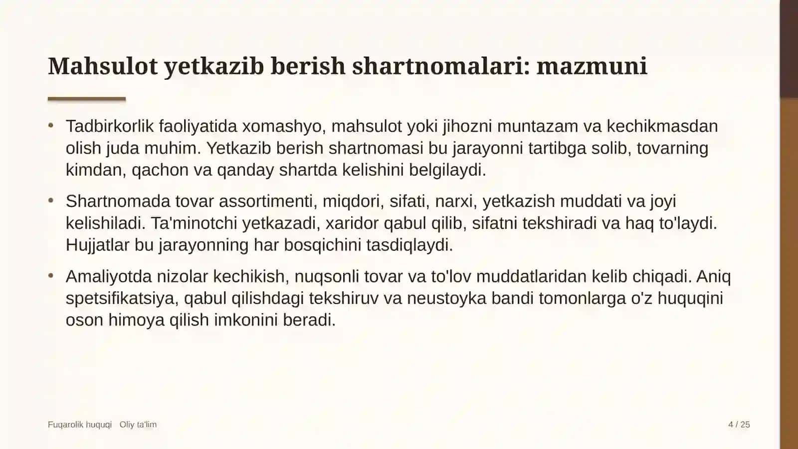 Agroturizmda mahsulot yetkazib berish shartnomalari 4