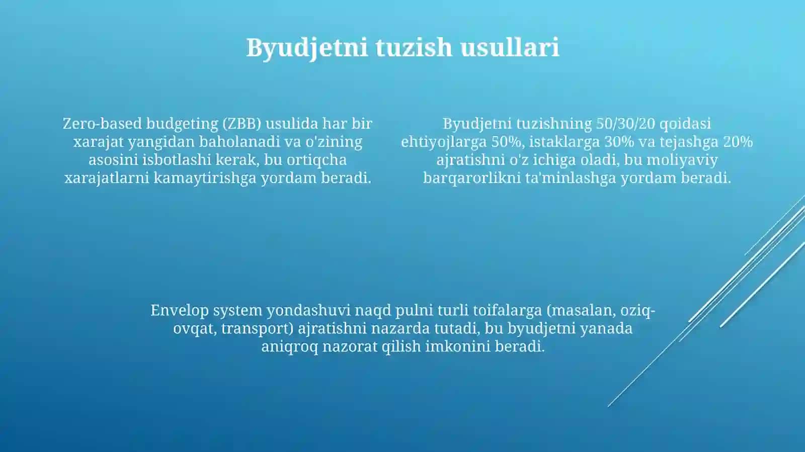Byudjetlashtirishga Kirish 4
