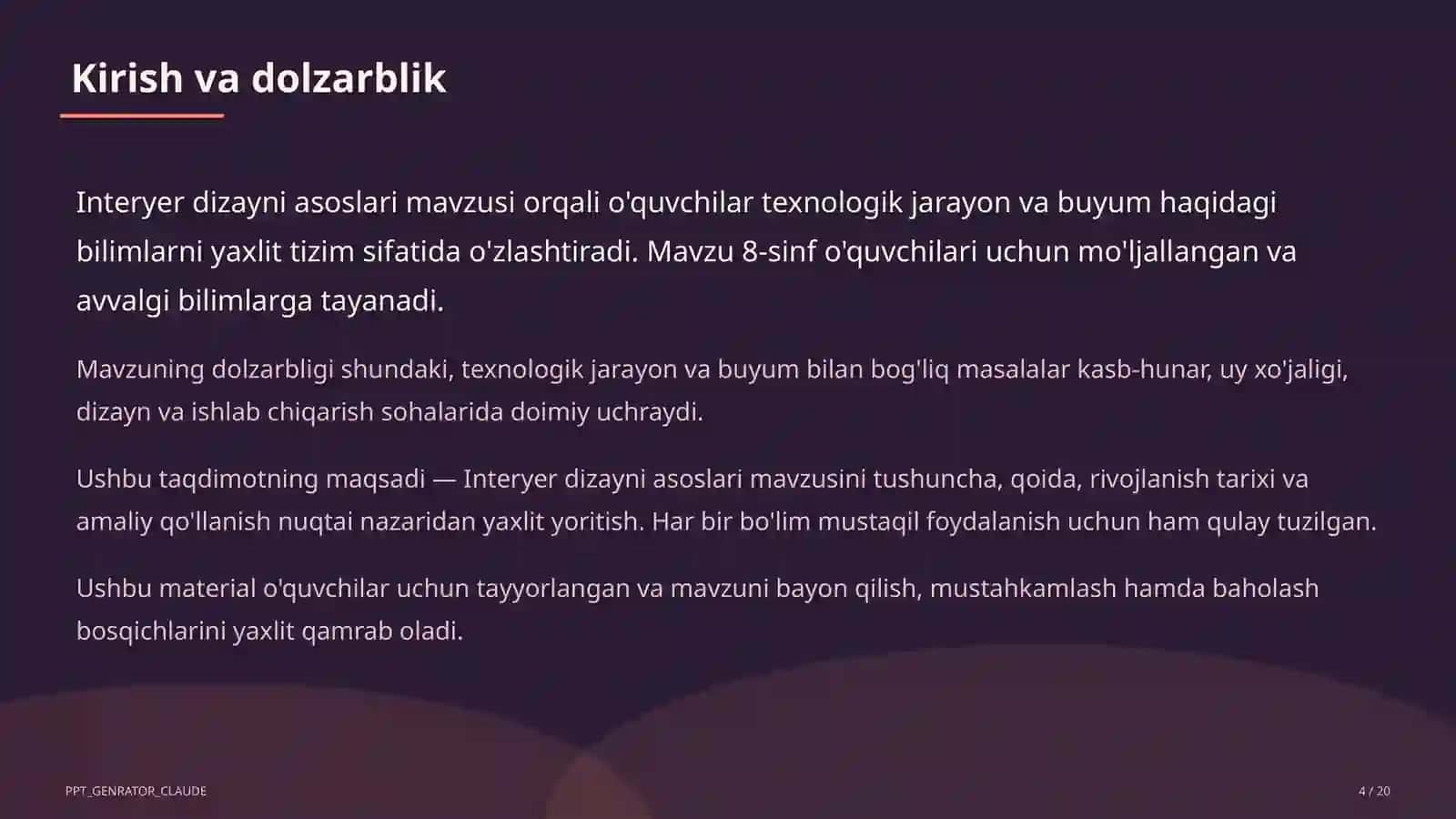 Interyer dizayni asoslari (8-sinf) 4