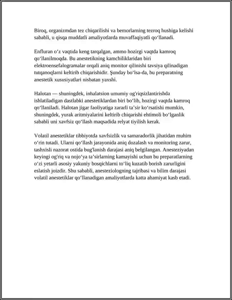Inhalatsion umumiy og'riqsizlantirish (volatil anestetiklar) 4