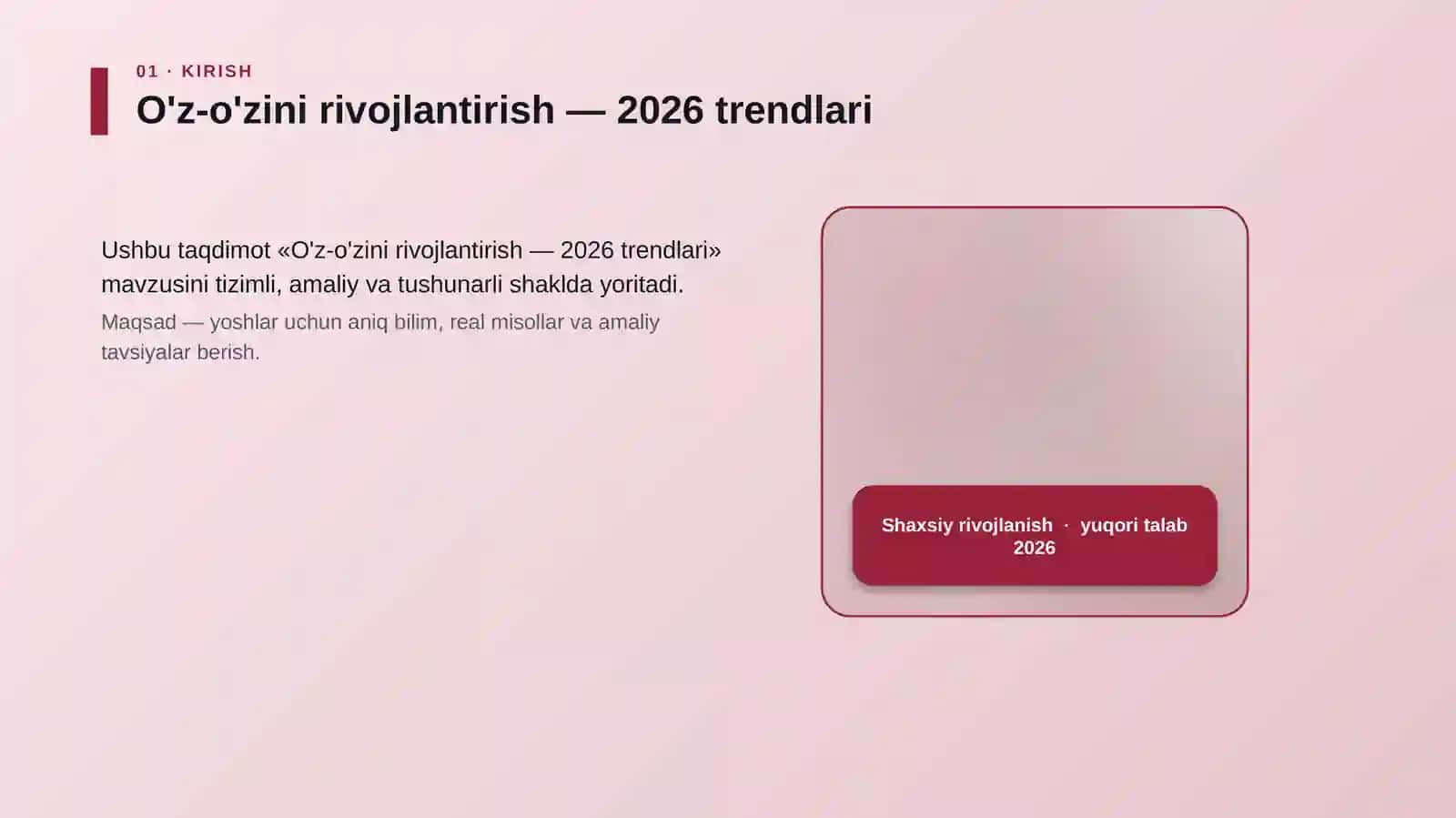 O'z-o'zini rivojlantirish — 2026 trendlari 4