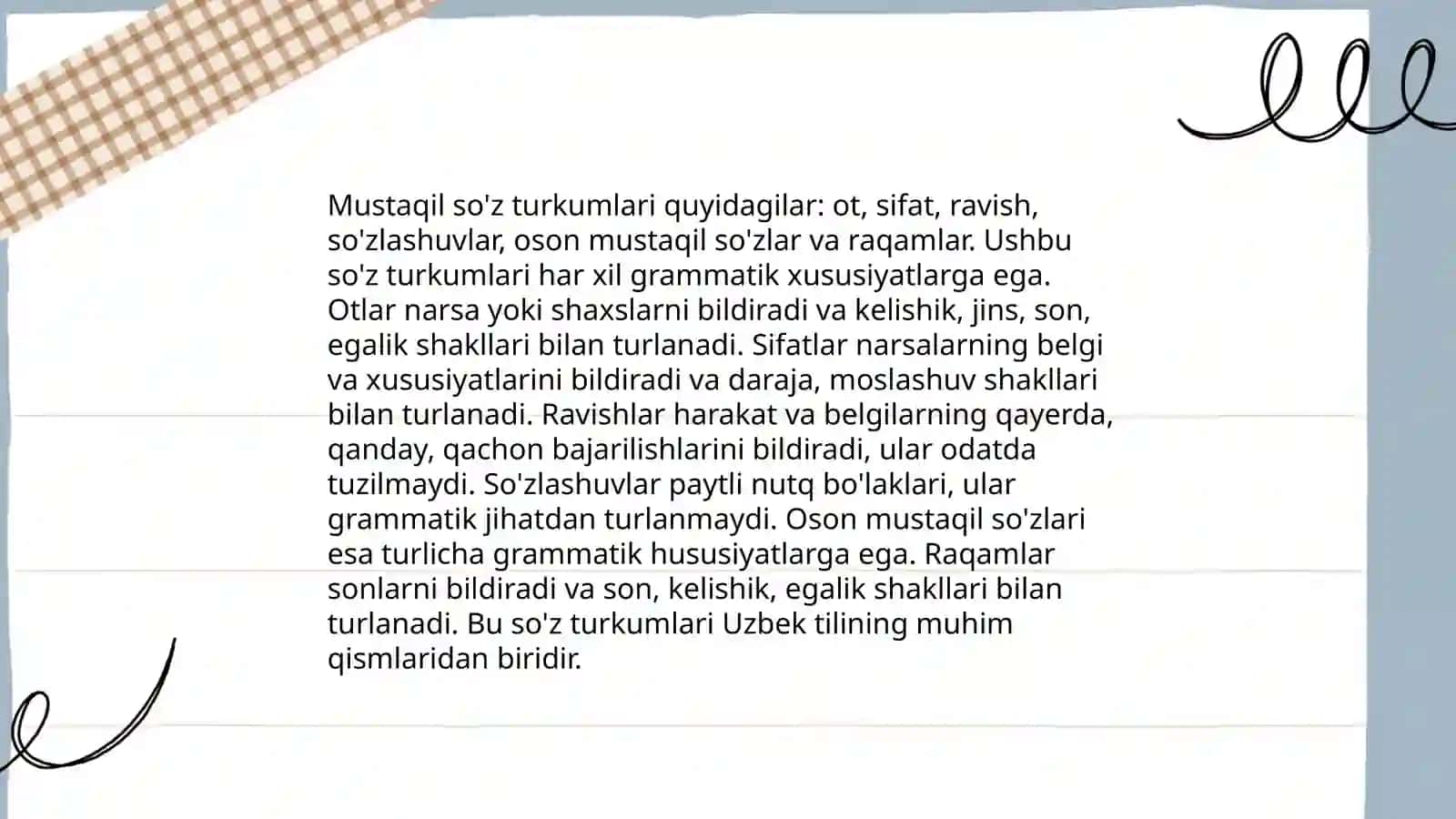 Mustaqil so'z turkumlarini ajratish tamoyillari 4
