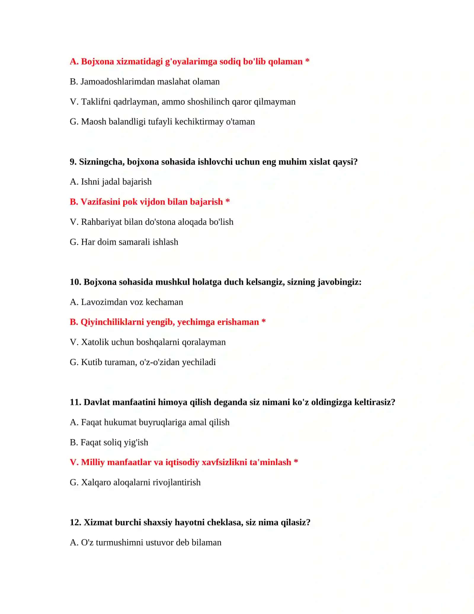 Bojxona psixologik testlari 4