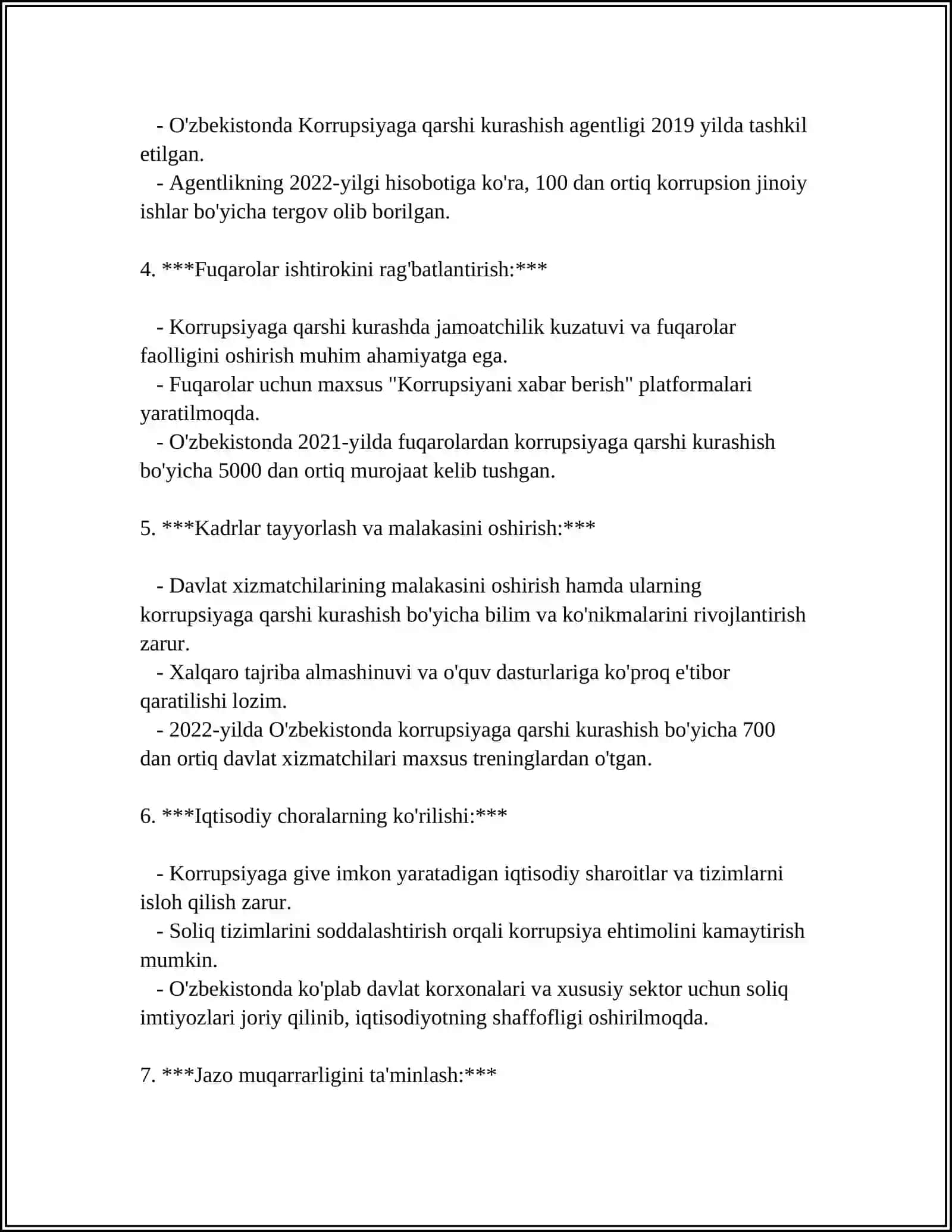 Korrupsiyaga qarshi kurash strategiyalari 4