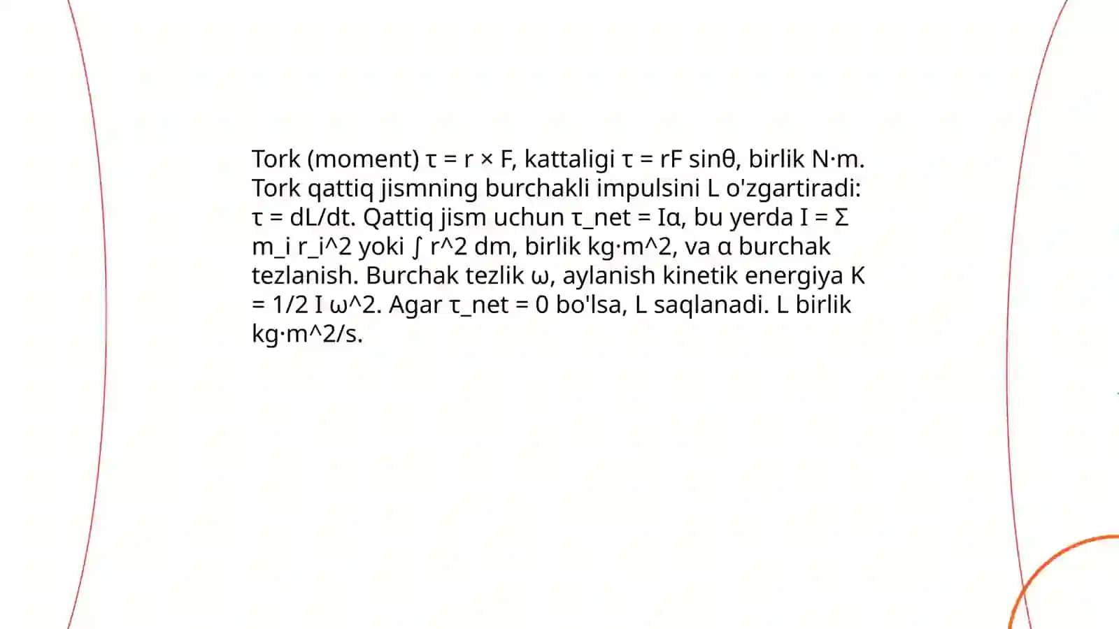 Qattiq jism aylanma harakat dinamikasi 4