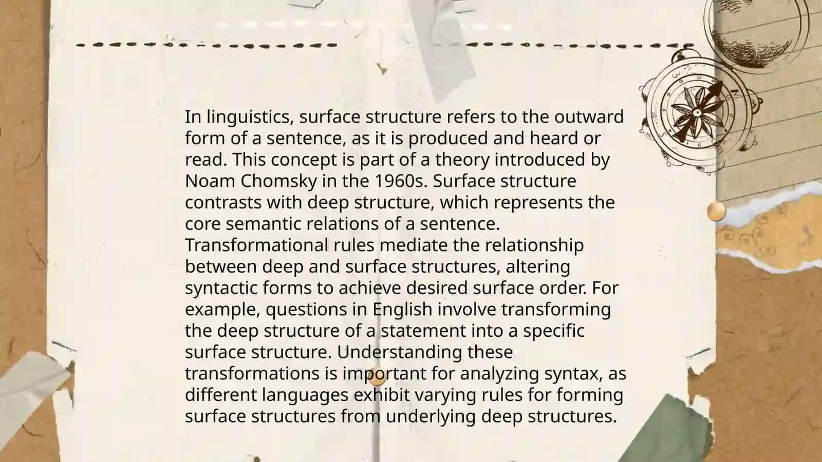 Deep and surface structure of the language 4