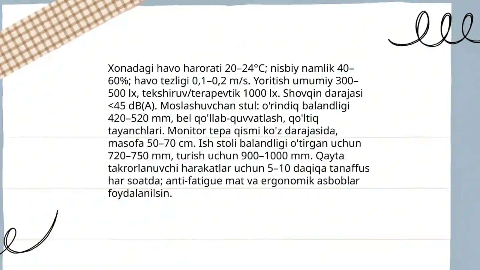 Turli soha mutaxassisligidagi shifokorlaming mehnat gigiyenasi 4