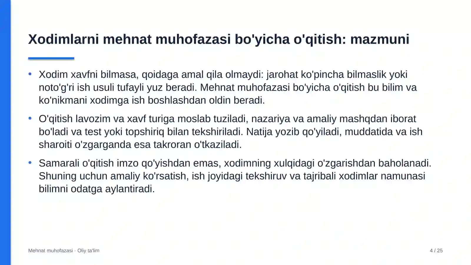 temir beton buyumlari zavodlarida xodimlarni mehnat muhofazasi bo'yicha o'qitish 6357 4