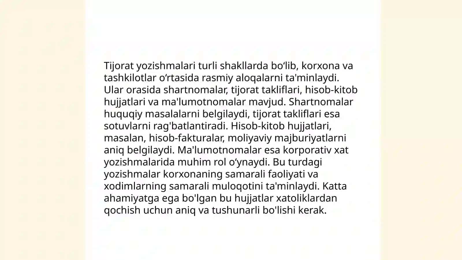 Tijorat yozishmalari 4