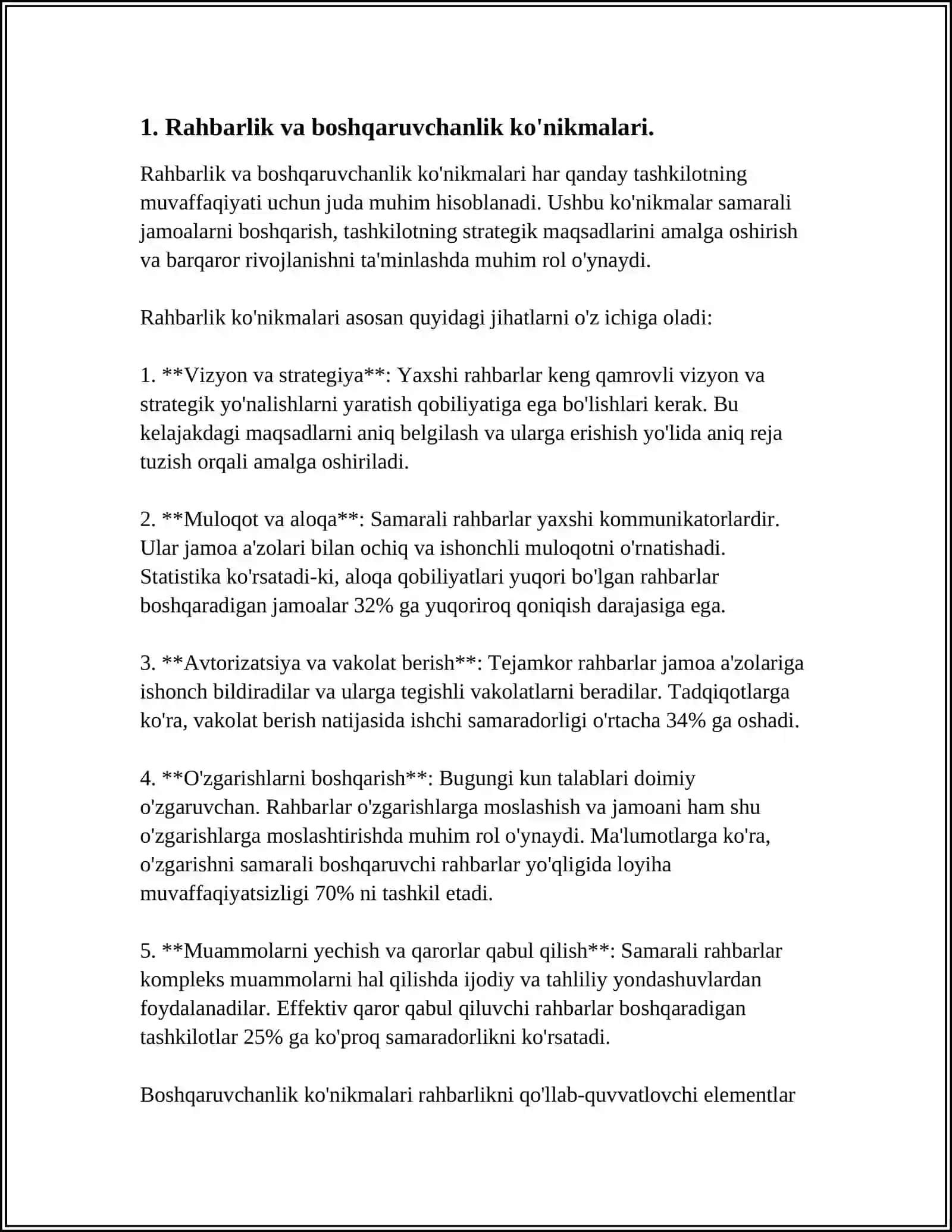 IJTIMOIY ISHDA BOSHQARUVCHANLIK KO'NIKMALARI ORQALI XODIMLAR MOTIVATSIYASINI BOSHQARISH 4