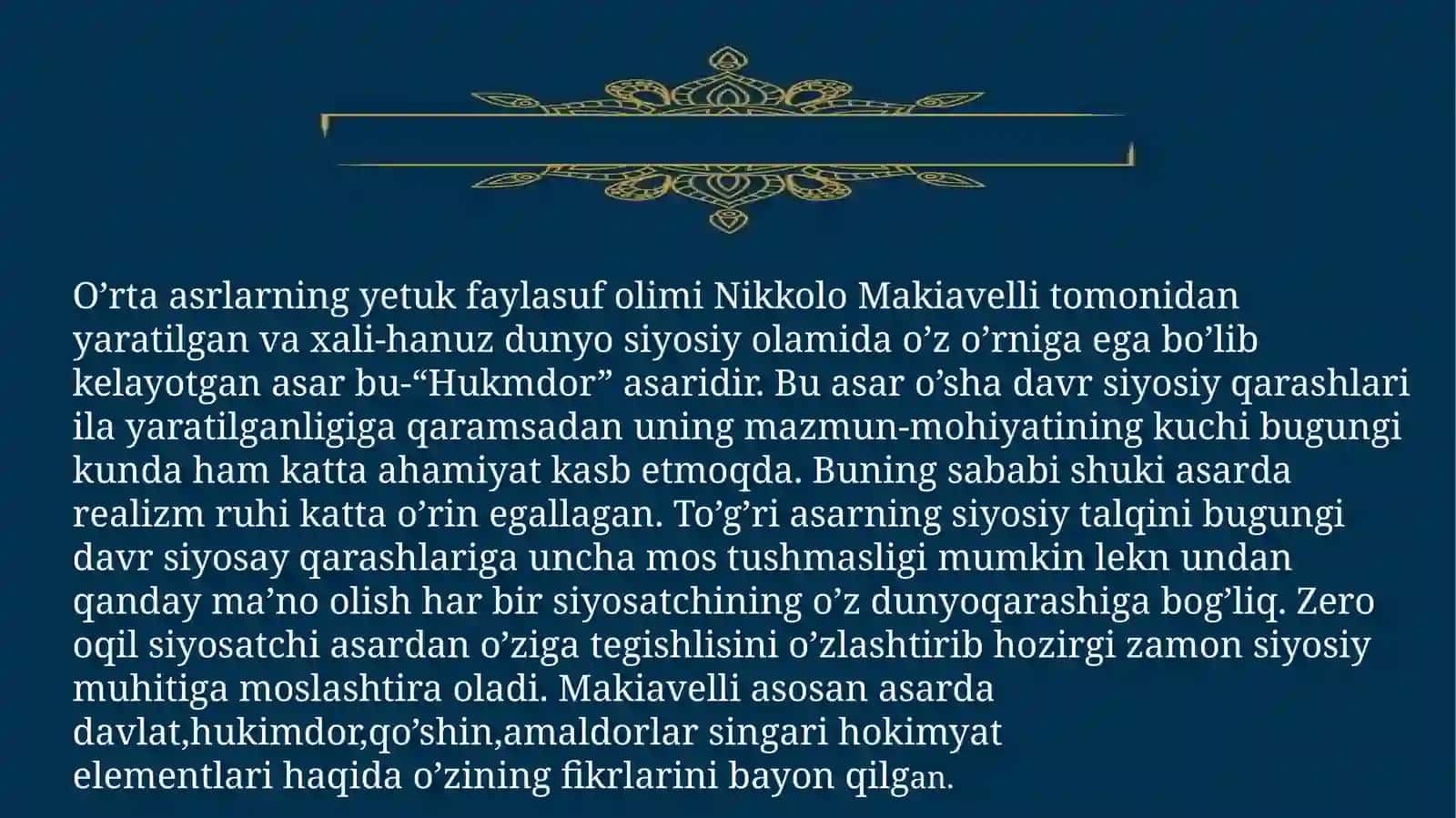 Nikkolo Makiavellining hayoti va faoliyati 4