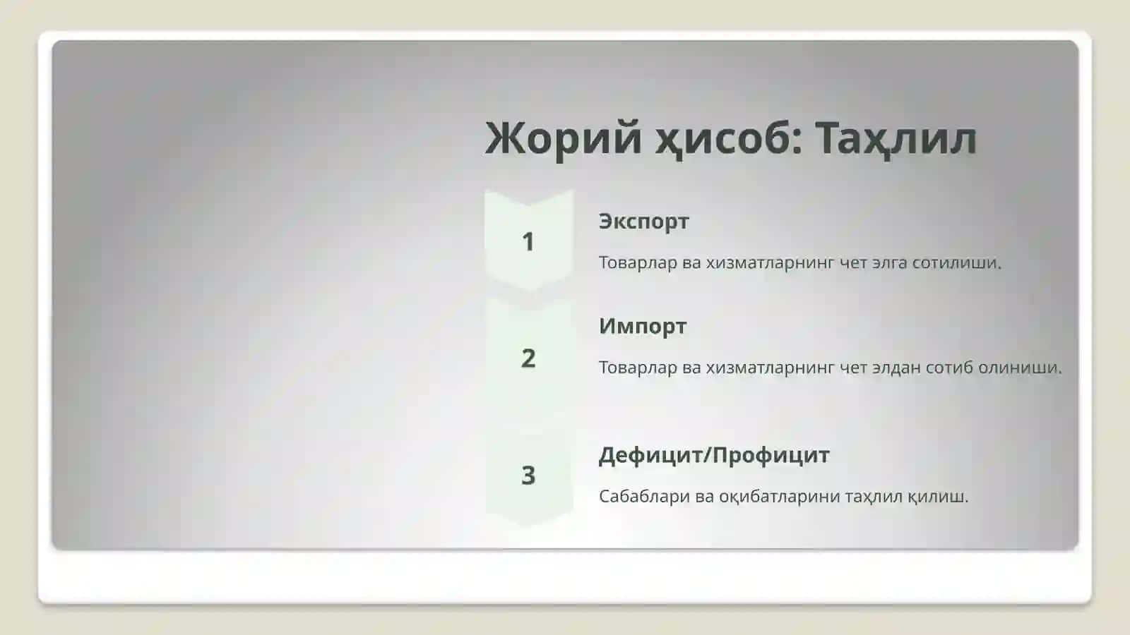 Тўлов баланси: Асосий тушунчалар 4
