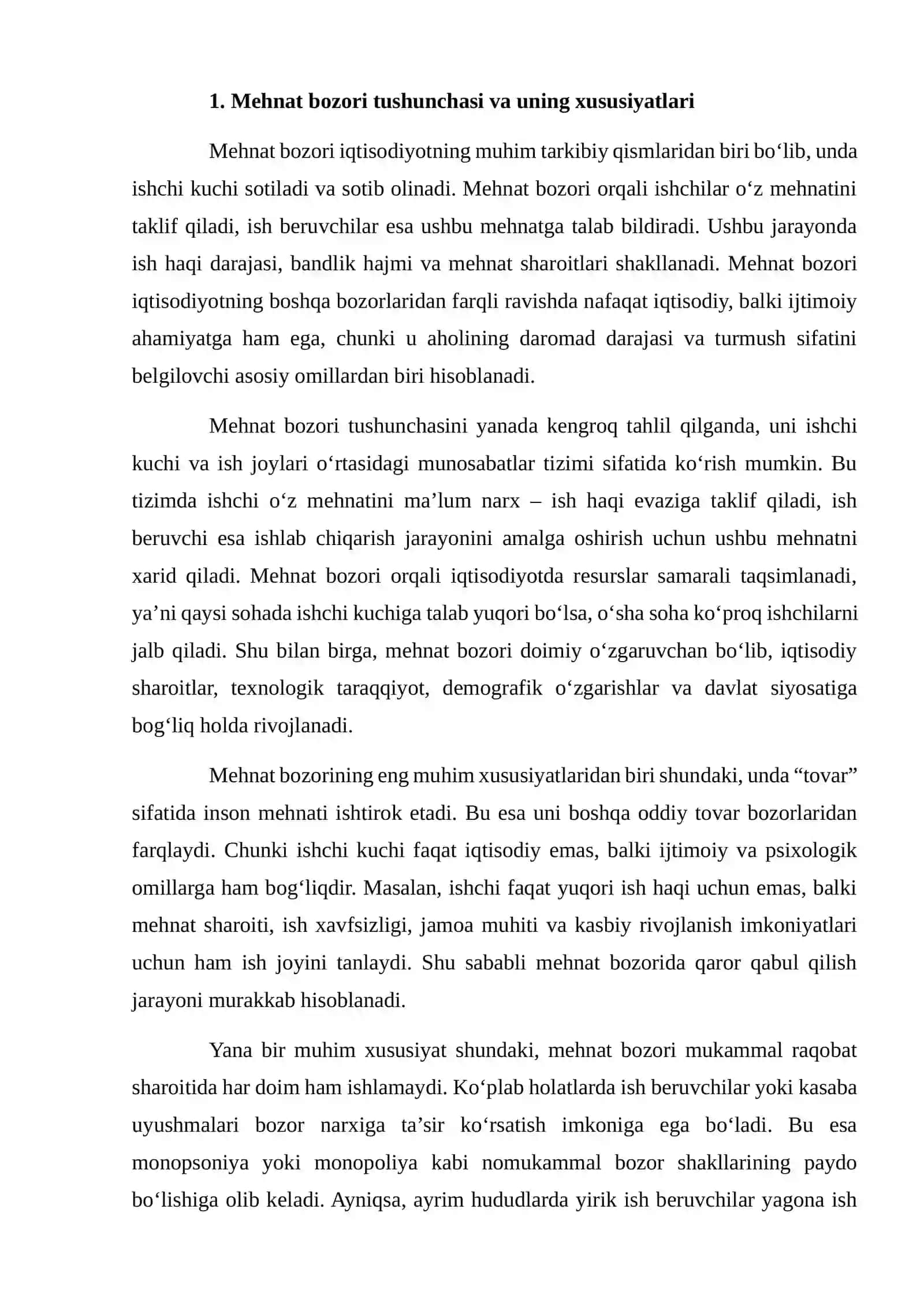 Mehnat Bozorida Monopoliya va Monopsoniya Nisbati Muammolari 4