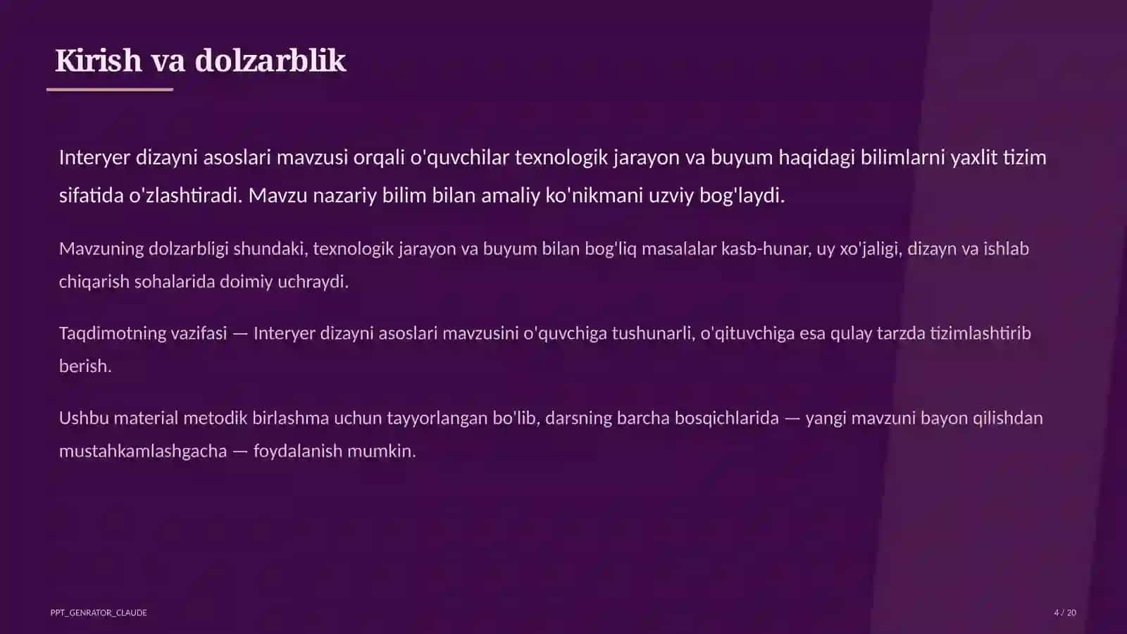 Interyer dizayni asoslari (8-sinf) 4
