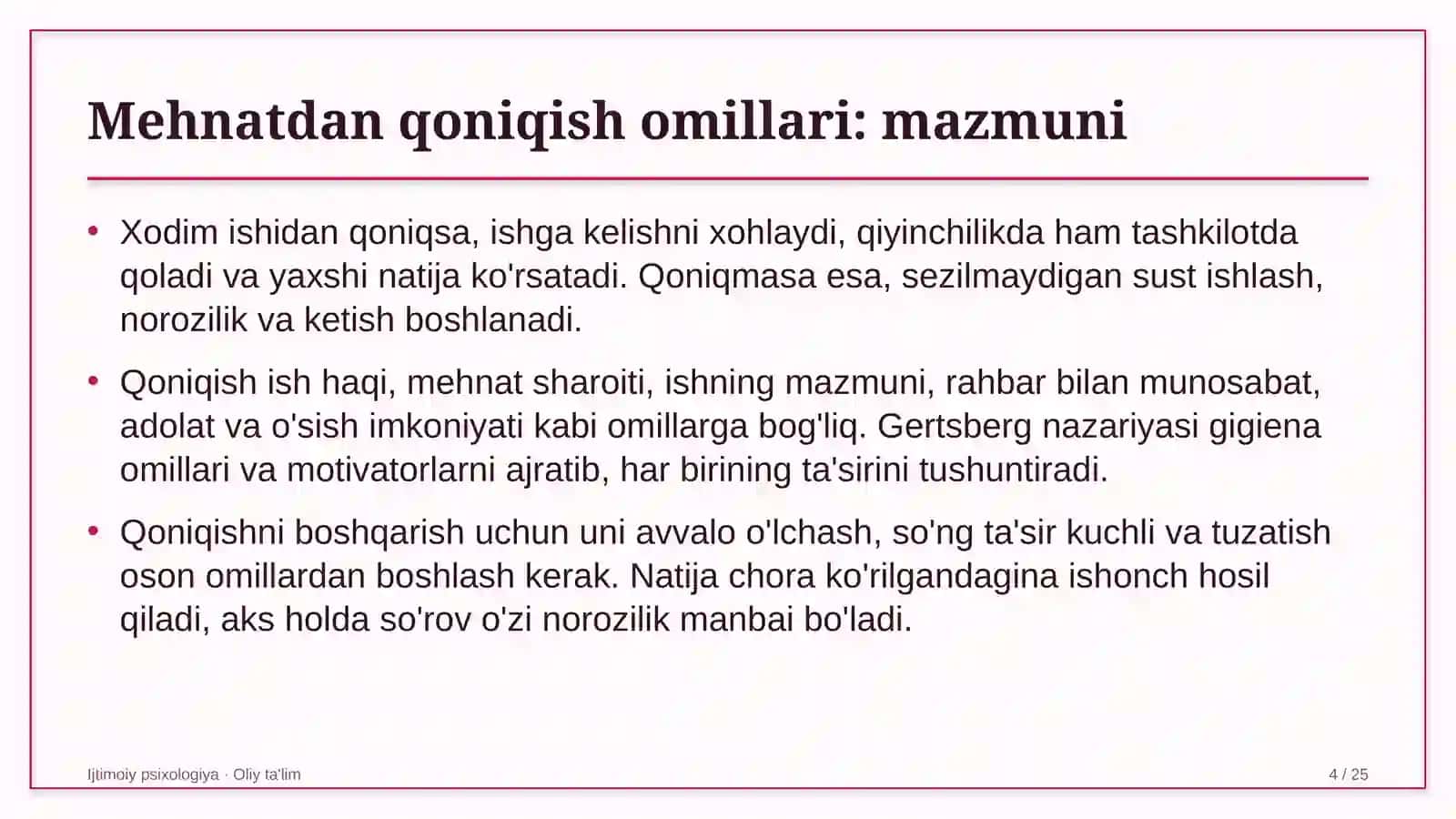 g'aznachilik tizimida mehnatdan qoniqish omillari 5411 4