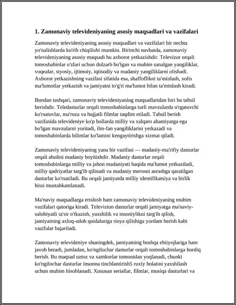 ZAMONAVIY TELEVIDENIYANING MAQSADI VA VAZIFALARI 4