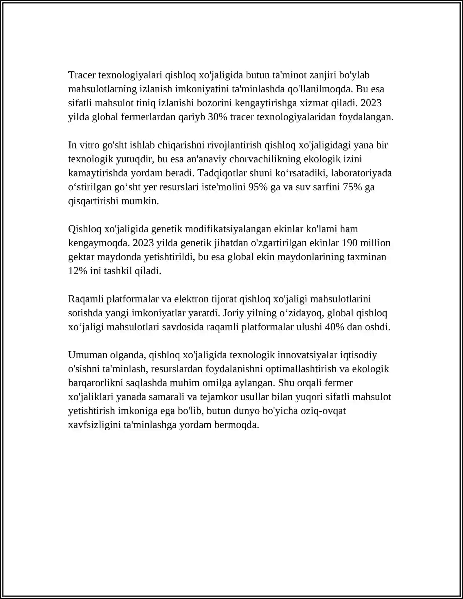 QISHLOQ XO'JALIGI VA SANOAT SOHASIDAGI O'ZGARISHLAR 4