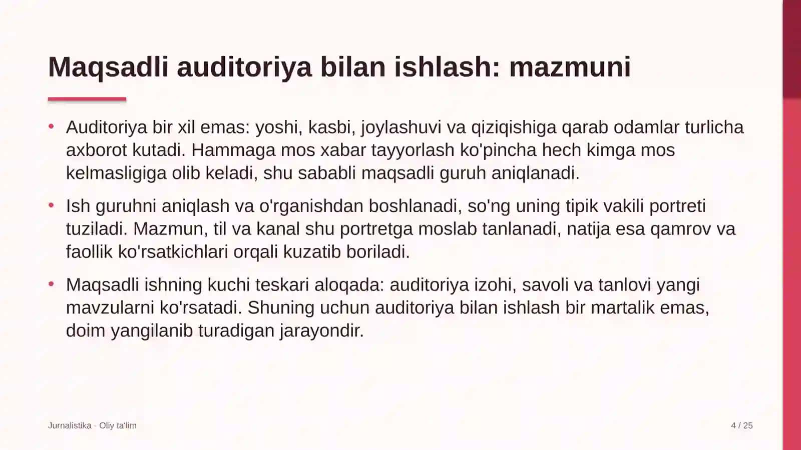 dam olish maskanlarida maqsadli auditoriya bilan ishlash 9065 4