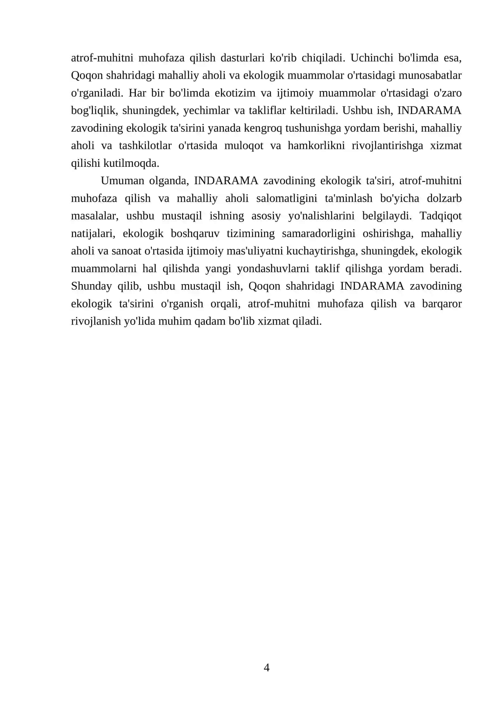 Farğona viloyati Qoqon shahar INDARAMA zavodini ekologiyaga boğlab mustaqil ish 4