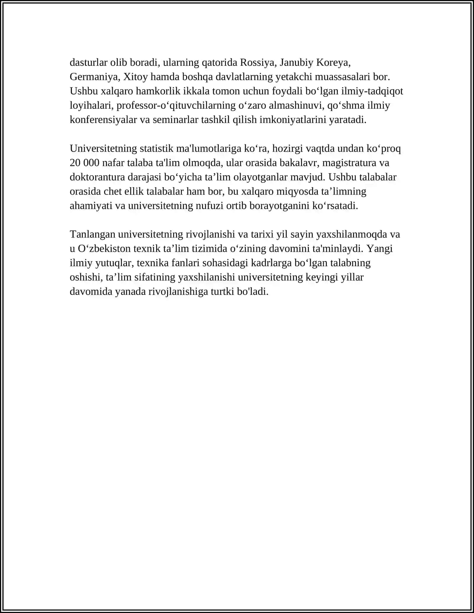 DUNYONING MASHHUR UNIVERSITETLARIDAN BIRI HAQIDA REFERAT TAYYORLASH 4
