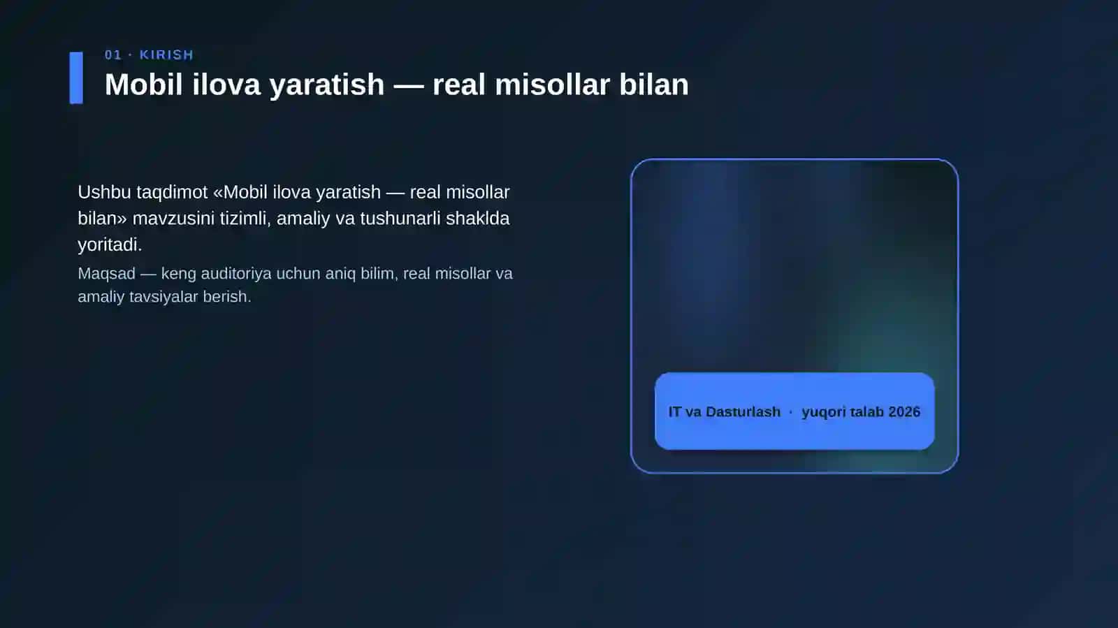 Mobil ilova yaratish — real misollar bilan 4