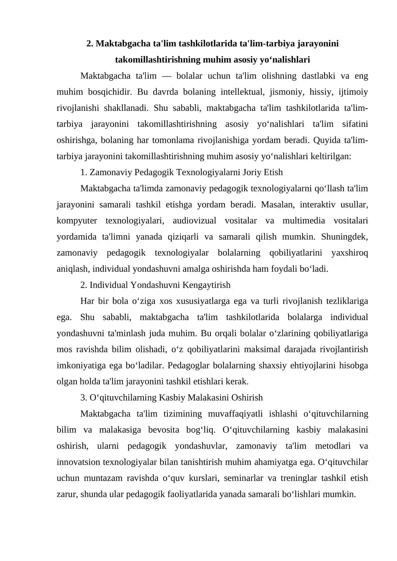 Maktabgacha taʼlim tashkilotlarida taʼlim tarbiya jarayonini takomillashtirish 4