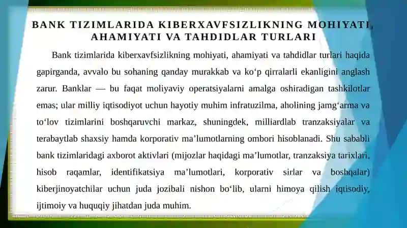 Bank tizimlarida kiberxavfsizlik: asosiy talablar 4