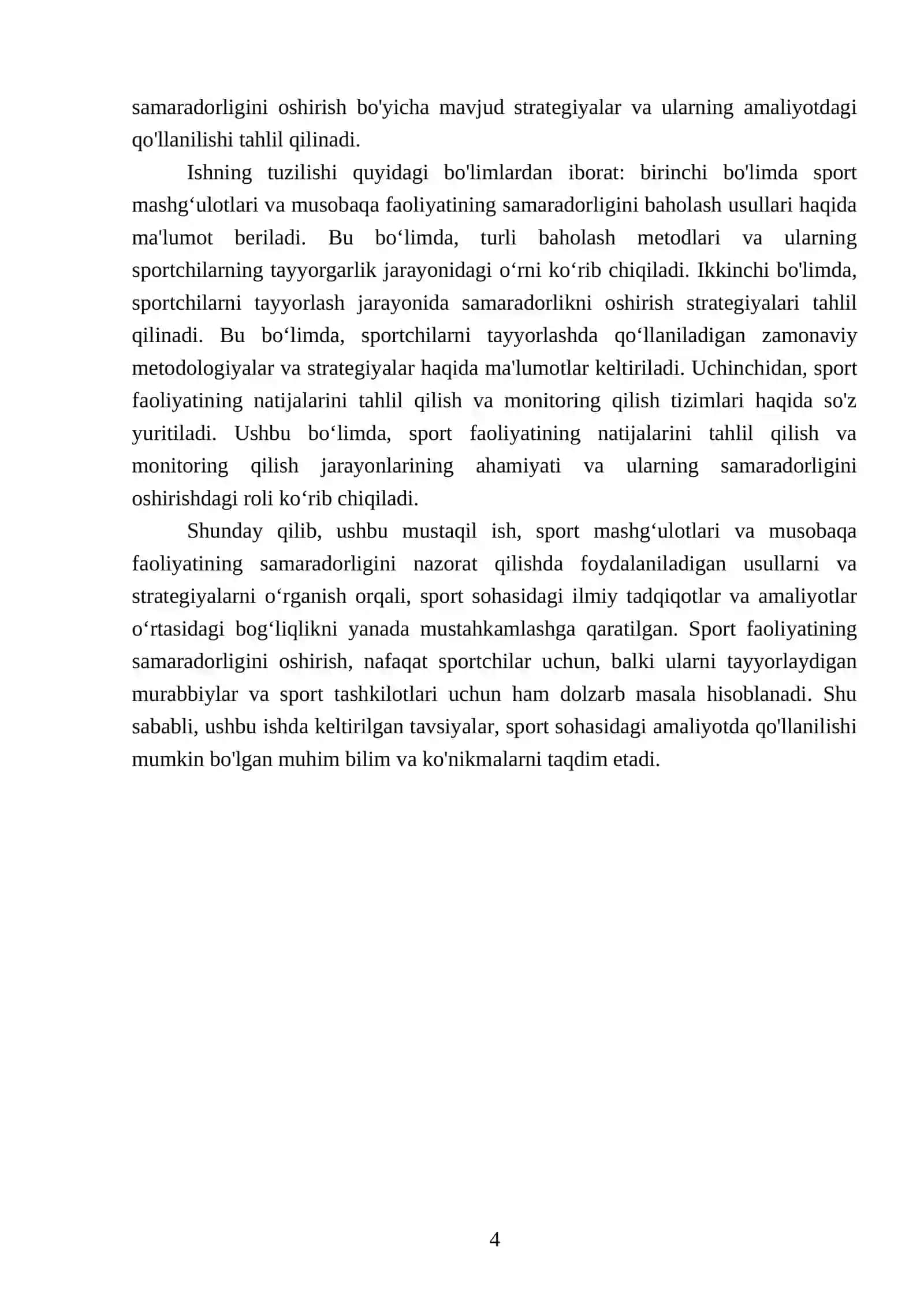 Sport mashgʻulotlari va musobaqa faoliyati samaradorligi taʼsirini nazorat qilish 4