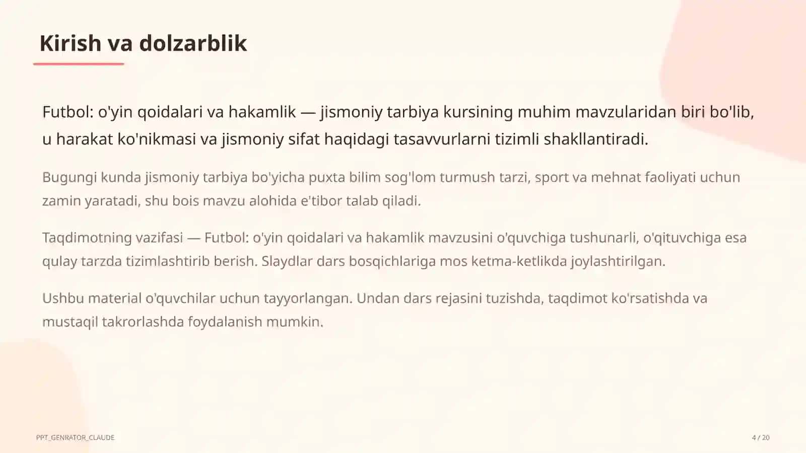 Futbol: o'yin qoidalari va hakamlik (9-sinf) 4