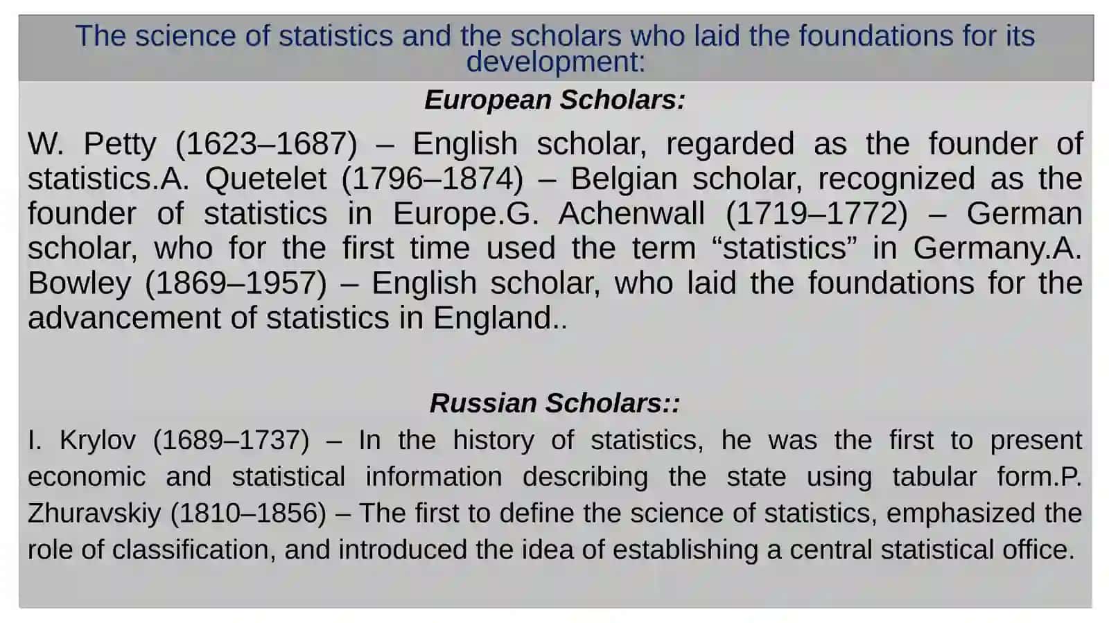 The Subject, Method, and Functions of Statistics 4
