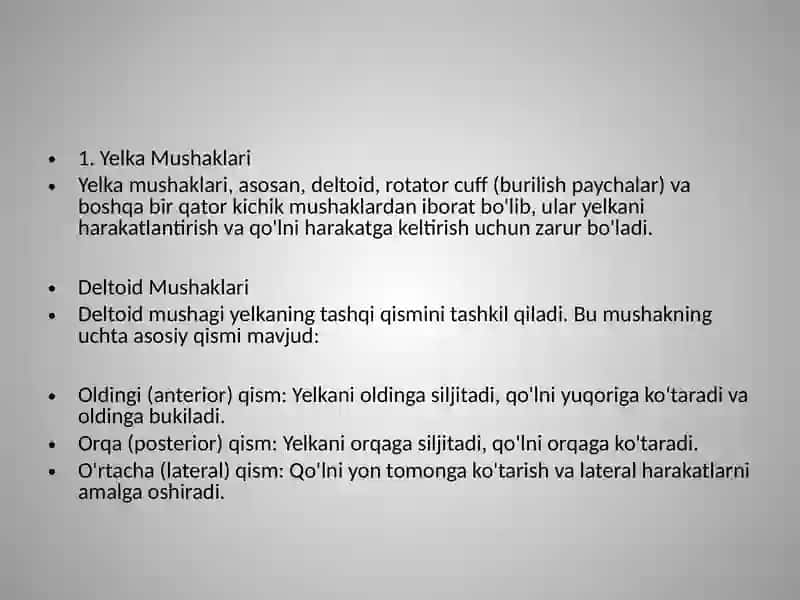 YELKA, BILAK VA QO`L PANJA MUSHAKLARI VA FASTSIYALAR 4