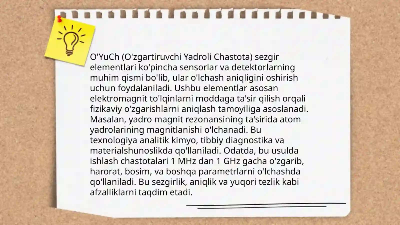 O'ta yuqori chastotali (O'YuCh) sezgir elementlar, qo'llanilishi, ishlash tamoyili, tavsifi,O'YuChli namlik o'lchash qurilmasi,funksional sxemasi va ishlash tamoyili 4