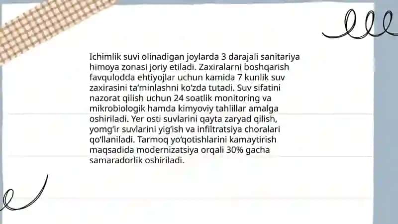 Ichimlik suvi gigiyenik talablari va davlat standartlari 4