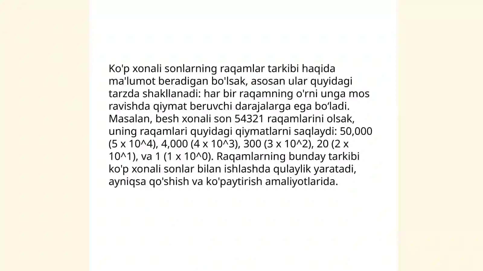 Ko'p xonali sonlarni ichida nomanfiy butun sonlarni o‘rgatish metodikasi 4