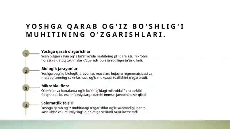 Og'iz bo'shlig'i shilliq qavati tuzilishining yoshga doir xususiyatlari. 4